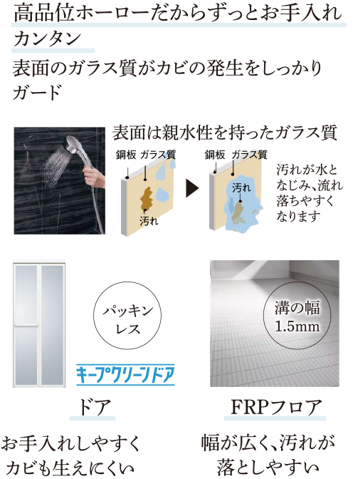 高品位ホーローだからずっとお手入れカンタン。